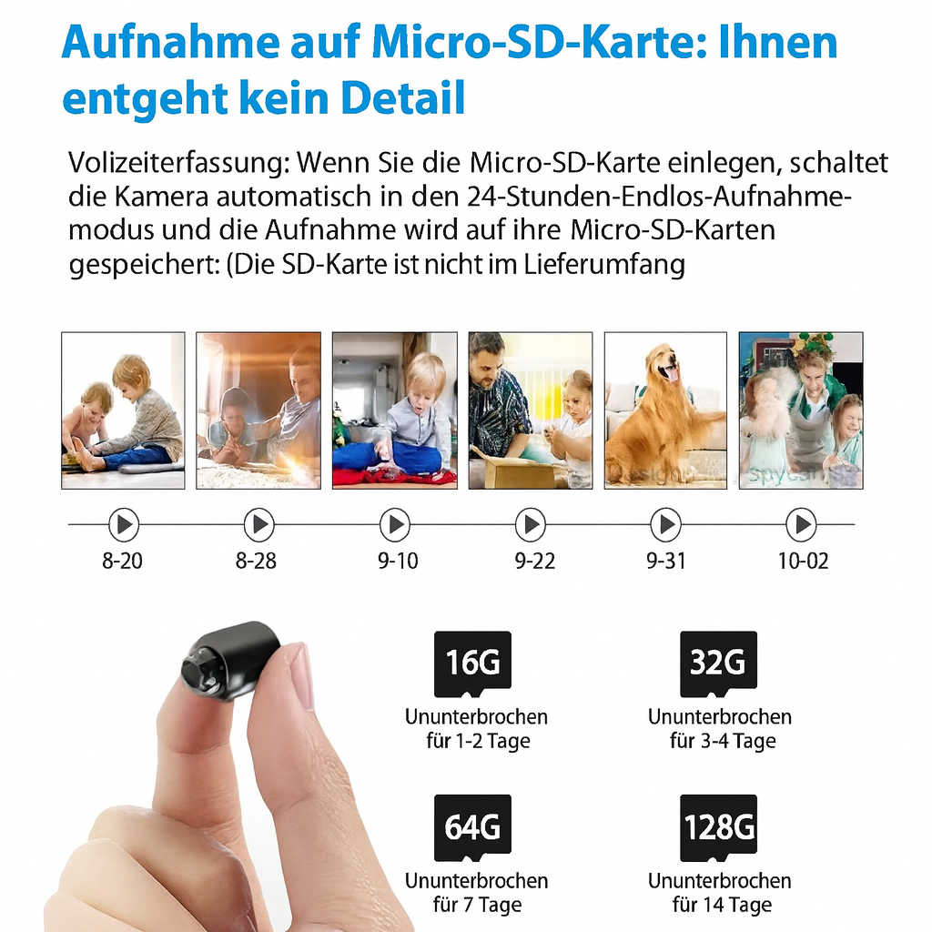 Mini-Überwachungskamera Wi-Fi Nachtsicht Bewegungserkennung