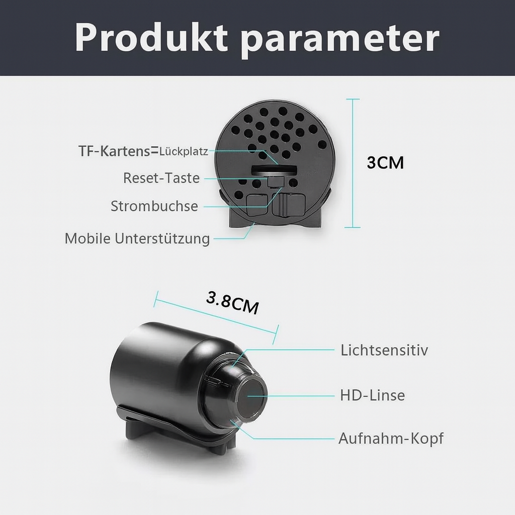 Mini-Überwachungskamera Wi-Fi Nachtsicht Bewegungserkennung