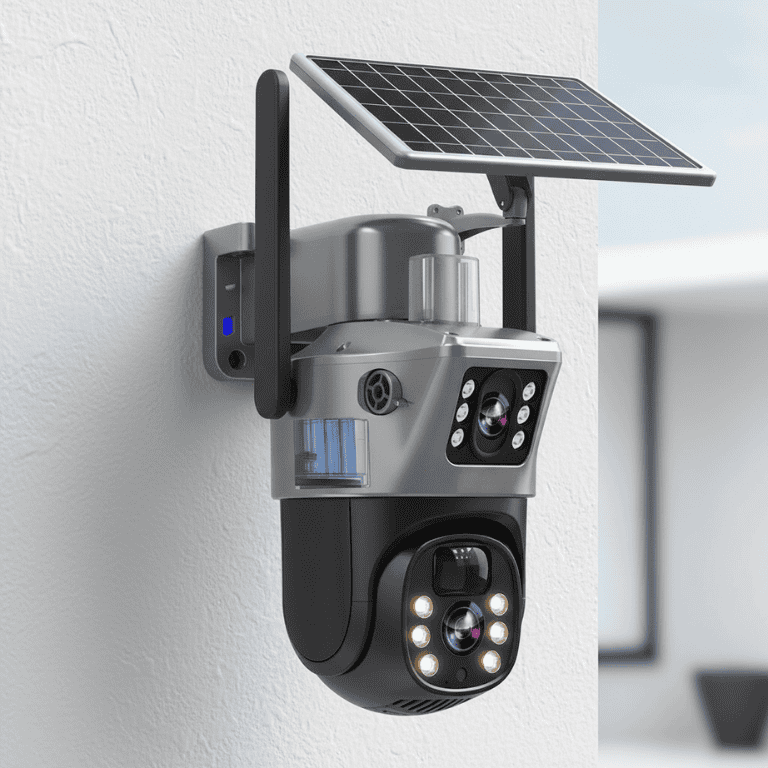 DualGuard Solar 4K – Wireless Security Camera with Solar Panel & 360° All-Around View