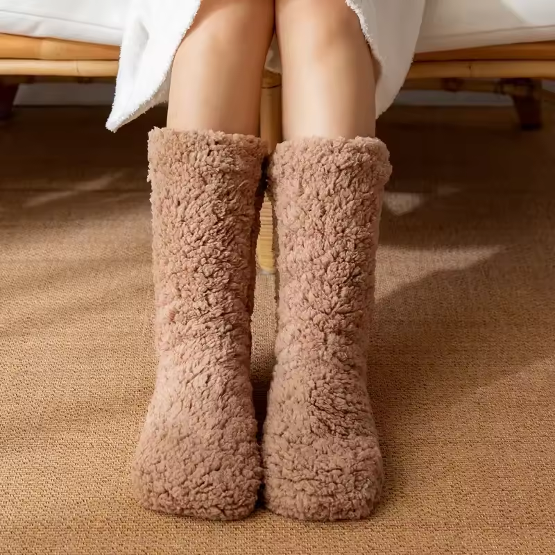Fluffy Thermo Lounge Socks – Soft Warm Plush House Socks for Winter Comfort