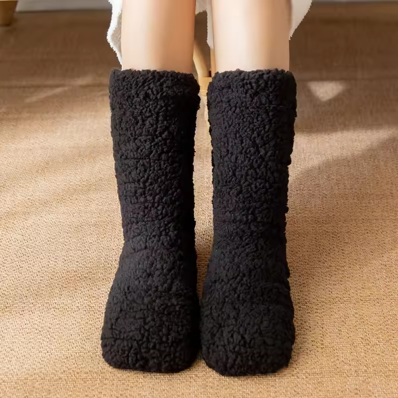 Fluffy Thermo Lounge Socks – Soft Warm Plush House Socks for Winter Comfort
