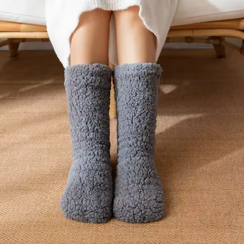 Fluffy Thermo Lounge Socks – Soft Warm Plush House Socks for Winter Comfort