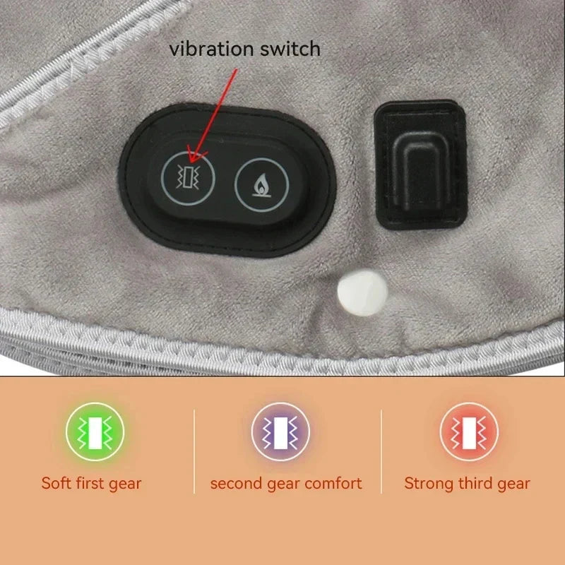 Heat Neck & Shoulder Massager ThermoLiva | USB Heating Pad with Vibration | 3 Temperature Levels & Timer | Soft Plush