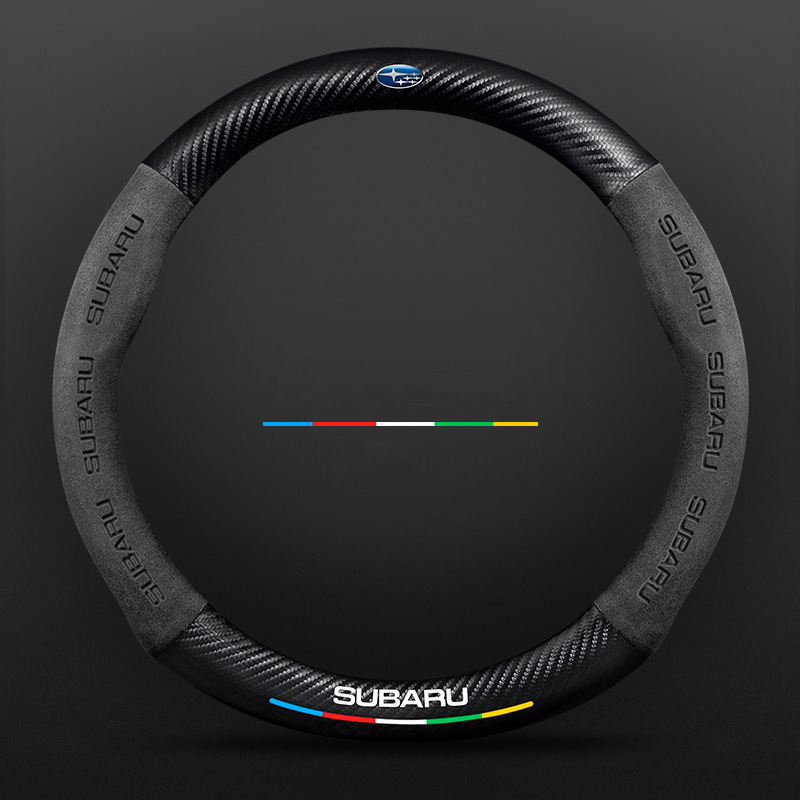 Anti-Rutsch 3D-geprägter Carbon-Leder-Lenkradbezug Universelle Passform