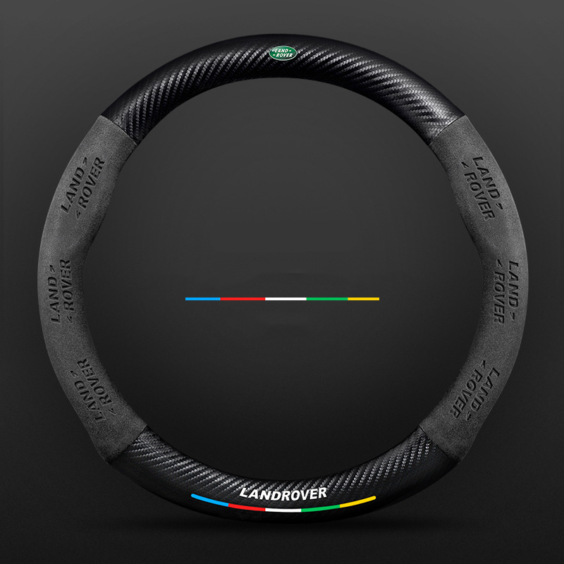 Anti-Rutsch 3D-geprägter Carbon-Leder-Lenkradbezug Universelle Passform