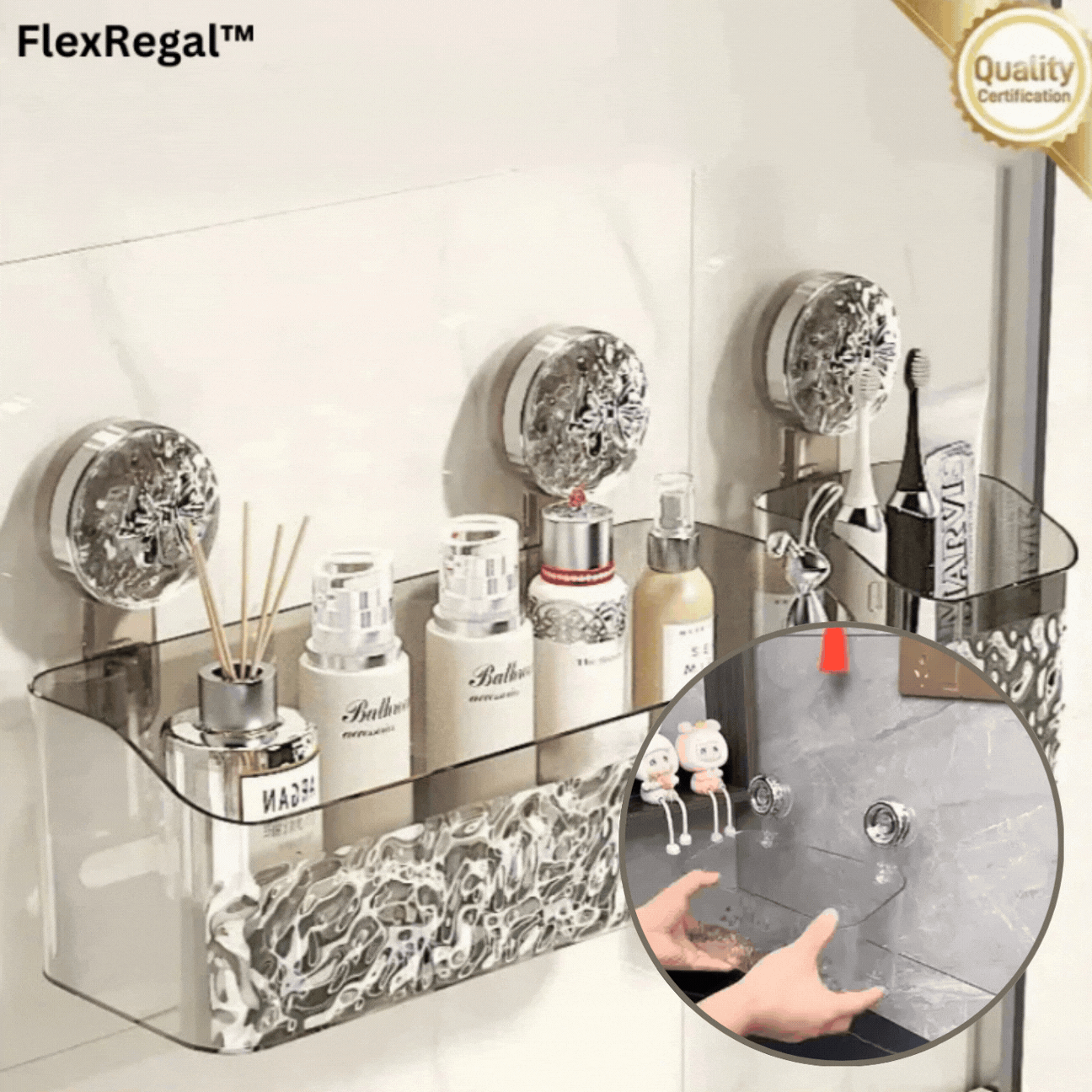 Organisateur de salle de bain sans perçage FlexRegal™