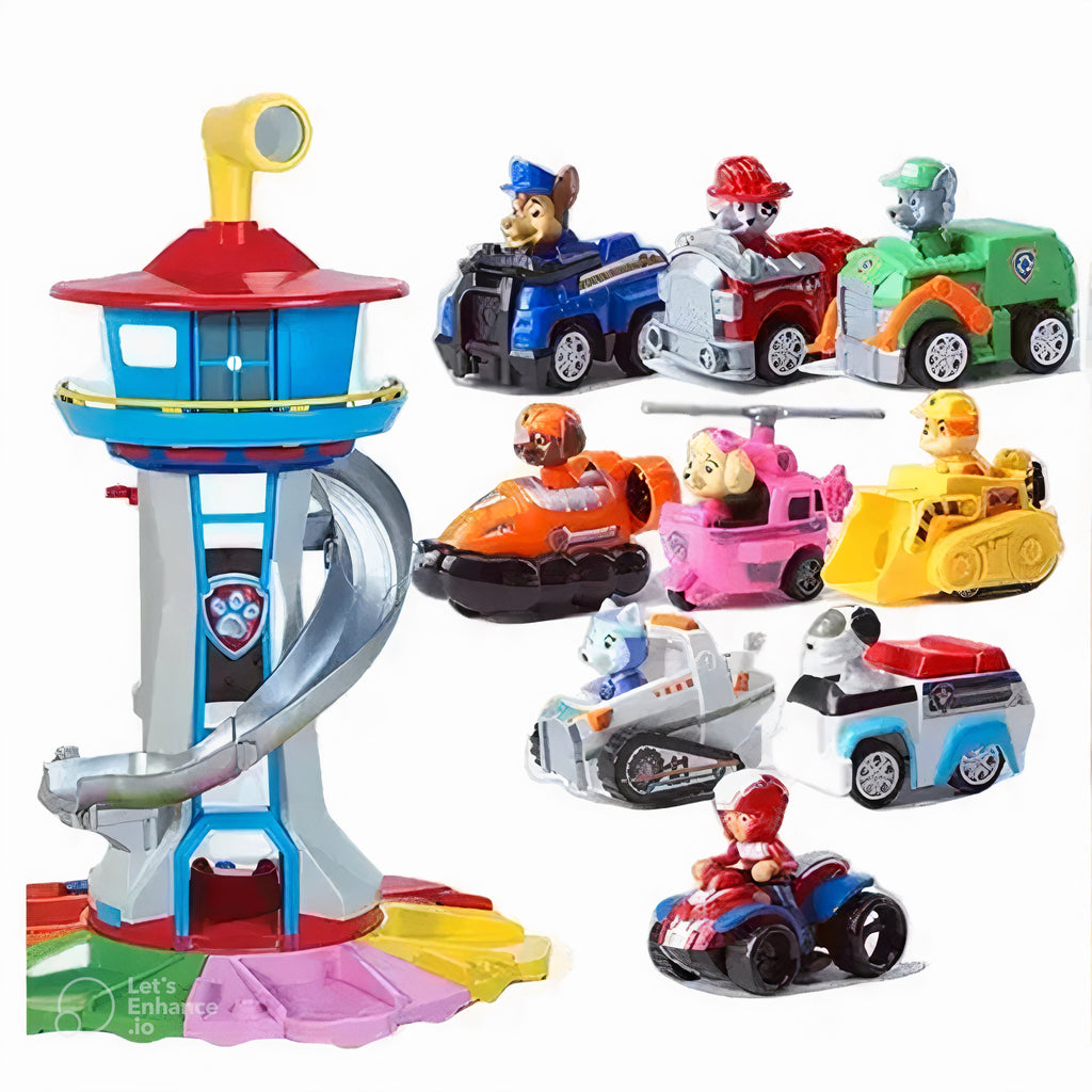 Toy Car Set with Slide and Observation Tower
