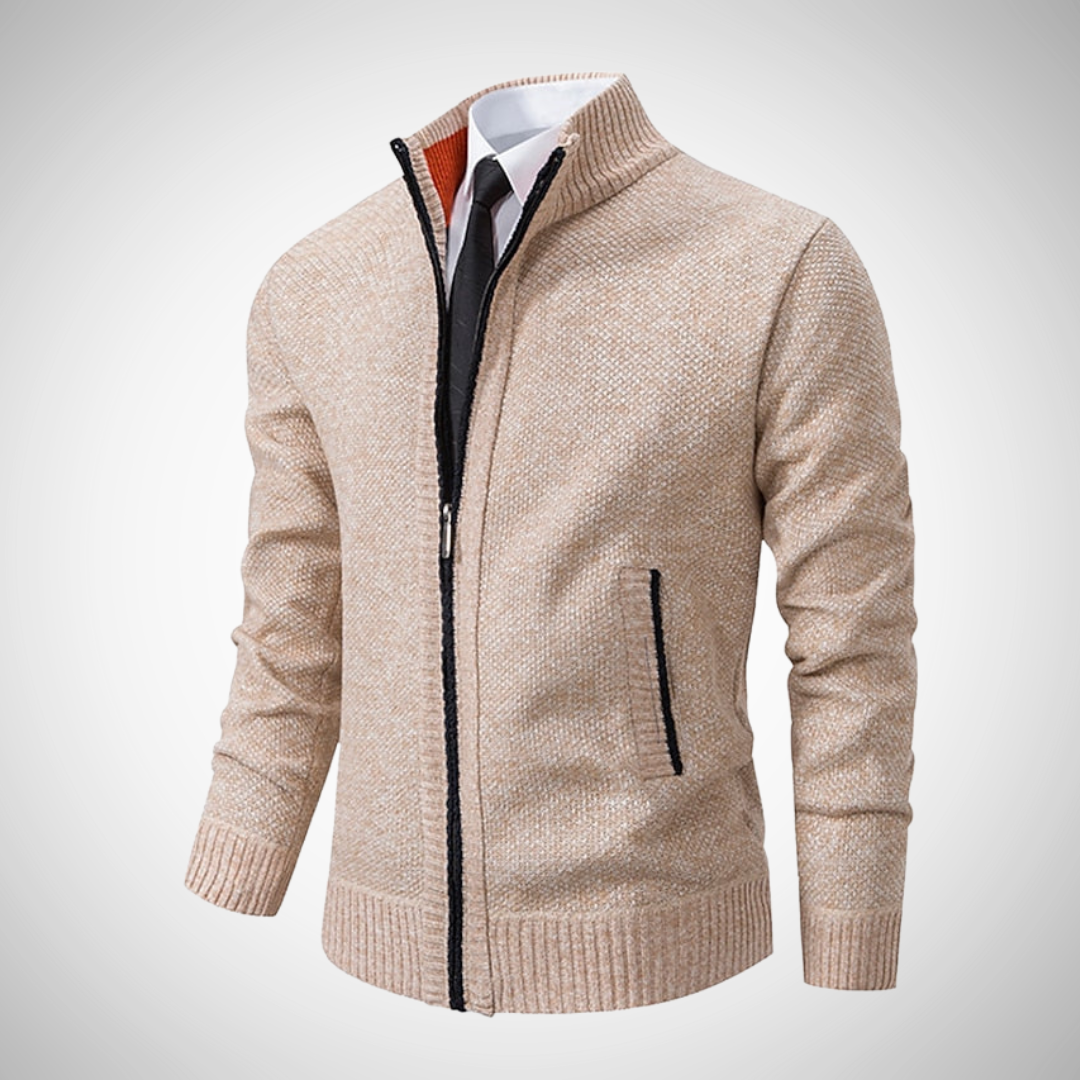 Męski sweter na zamek – stylowy sweter dziany do pracy i na co dzień