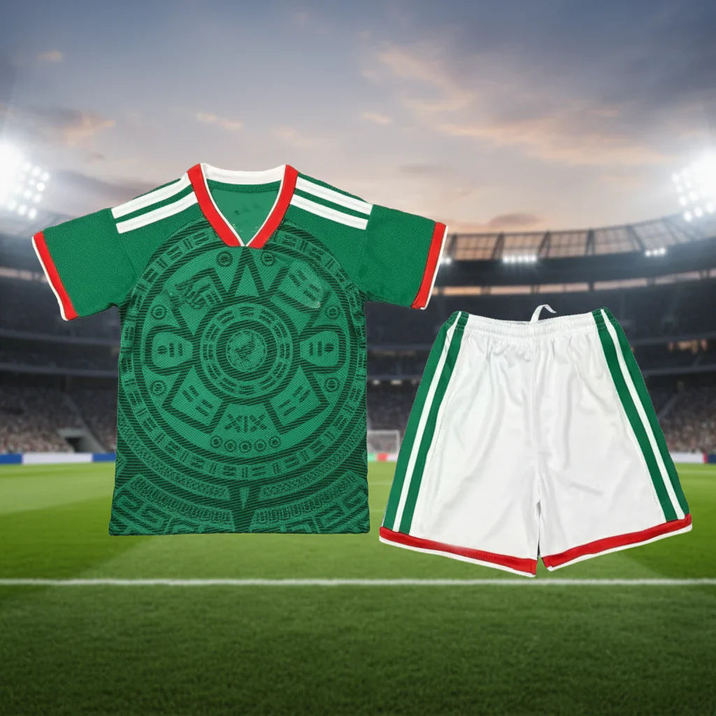 Mexiko Weltmeisterschaft Trikot 2026 Kinder Fußball Trikot Set