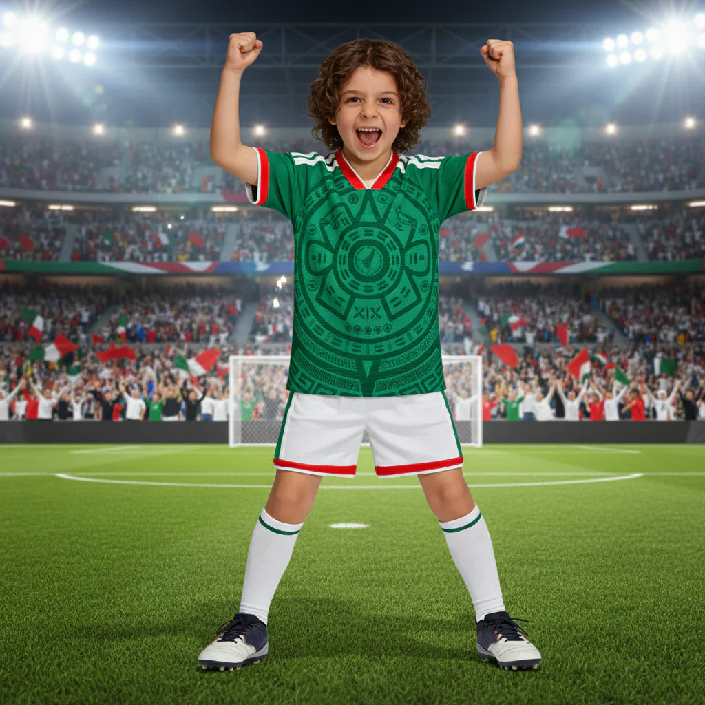 Mexiko Weltmeisterschaft Trikot 2026 Kinder Fußball Trikot Set