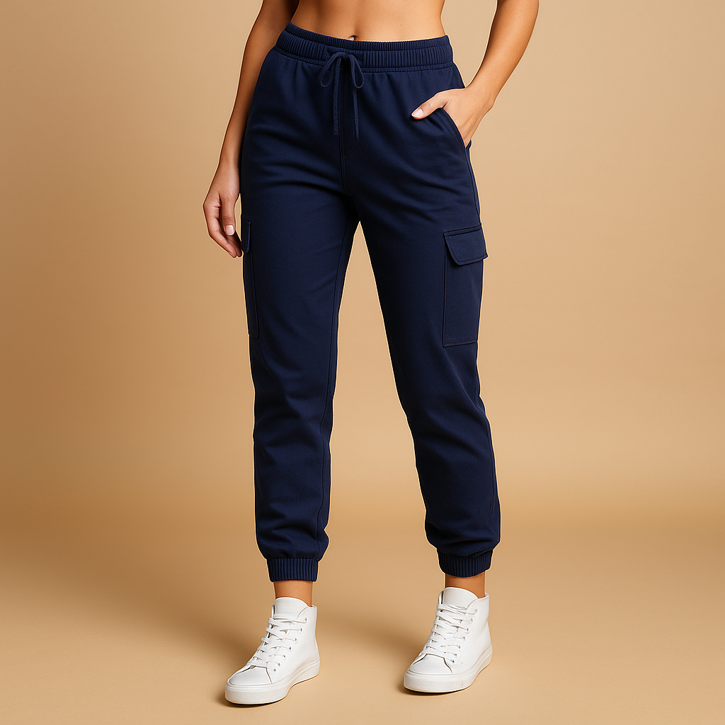 Damen Hochgeschnittene Slim Cargo-Hosen