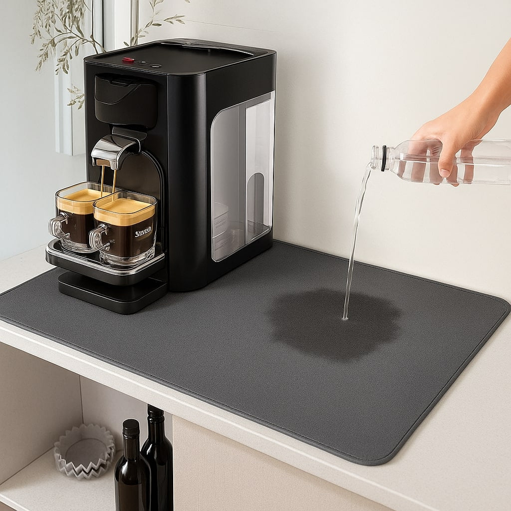 Abtropfmatte für Spüle | Kaffeemaschinenmatte | Rutschfeste Küchenmatte | CleanSurface