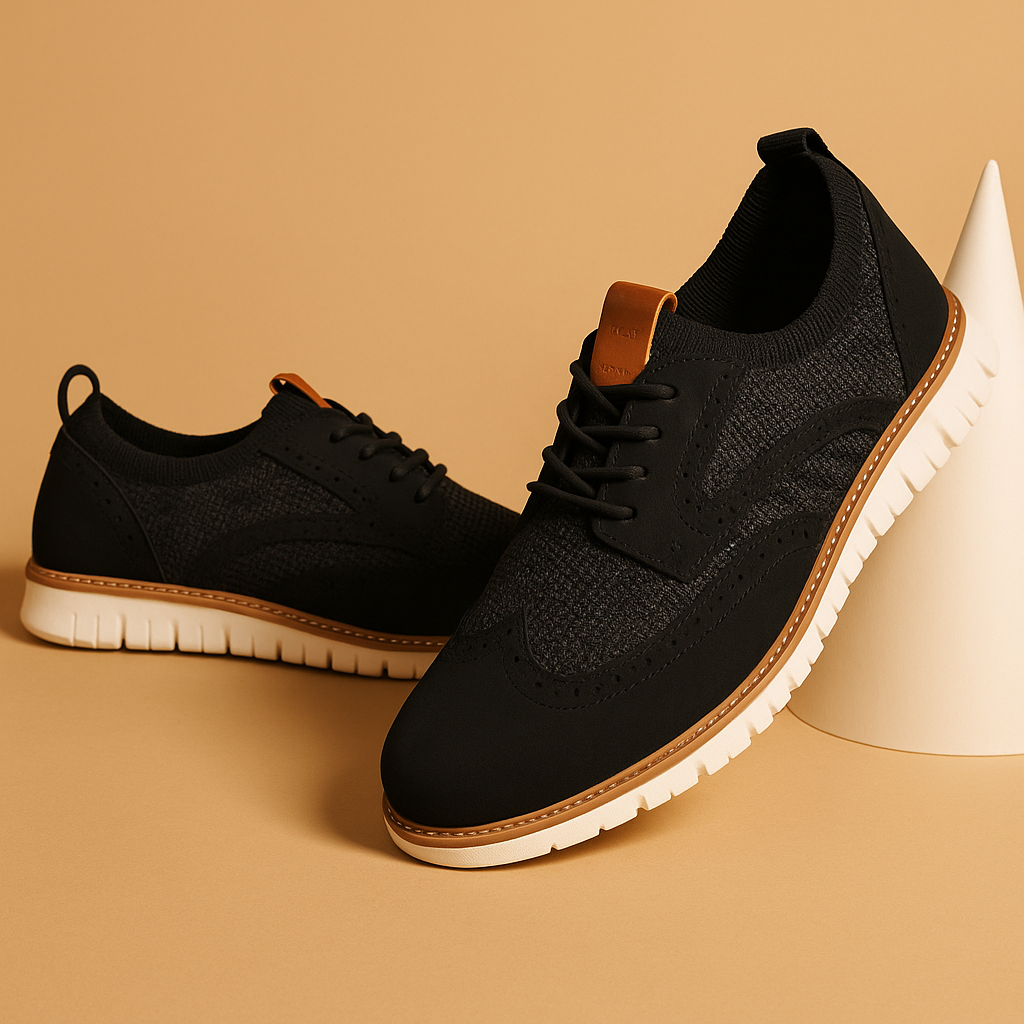 Herren Atmungsaktive Brogue Schnürschuhe – Klassischer Stil mit Modernem Komfort