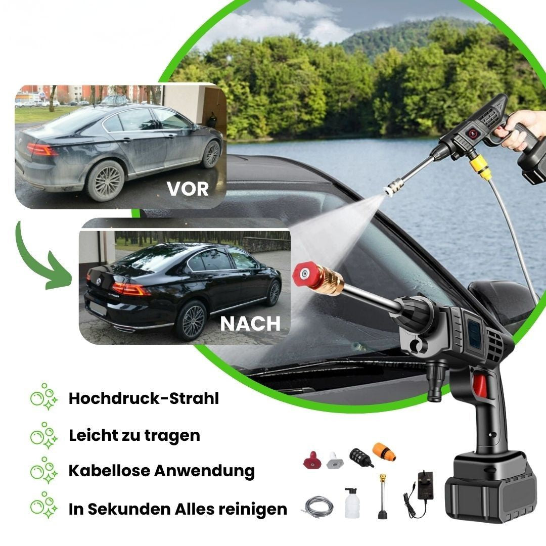 Akkubetriebener Hochdruckreiniger | Flächenreiniger | Kabellos & Tragbar | Jetlume