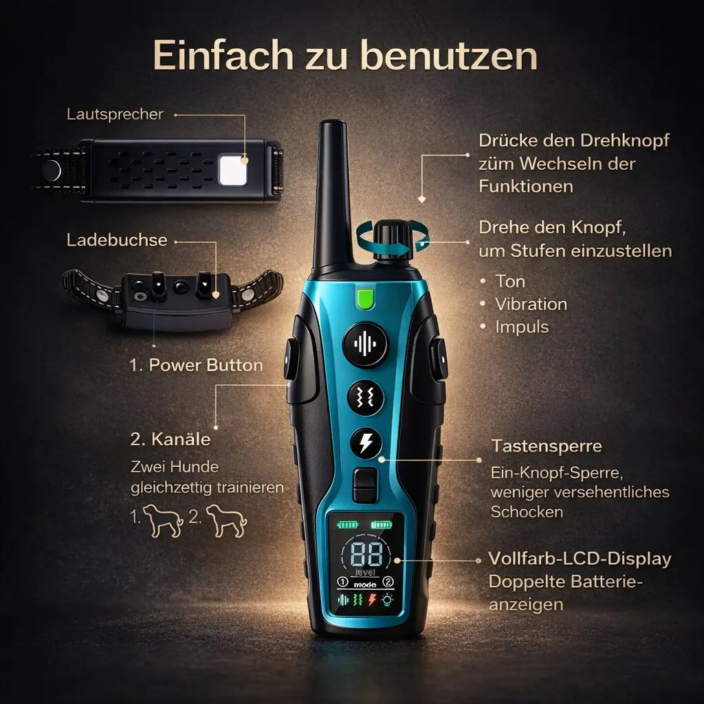 Antibell-Halsband für Hunde | Hundetraining-Halsband mit Fernbedienung | Hundetraining-Halsband | Canivaro