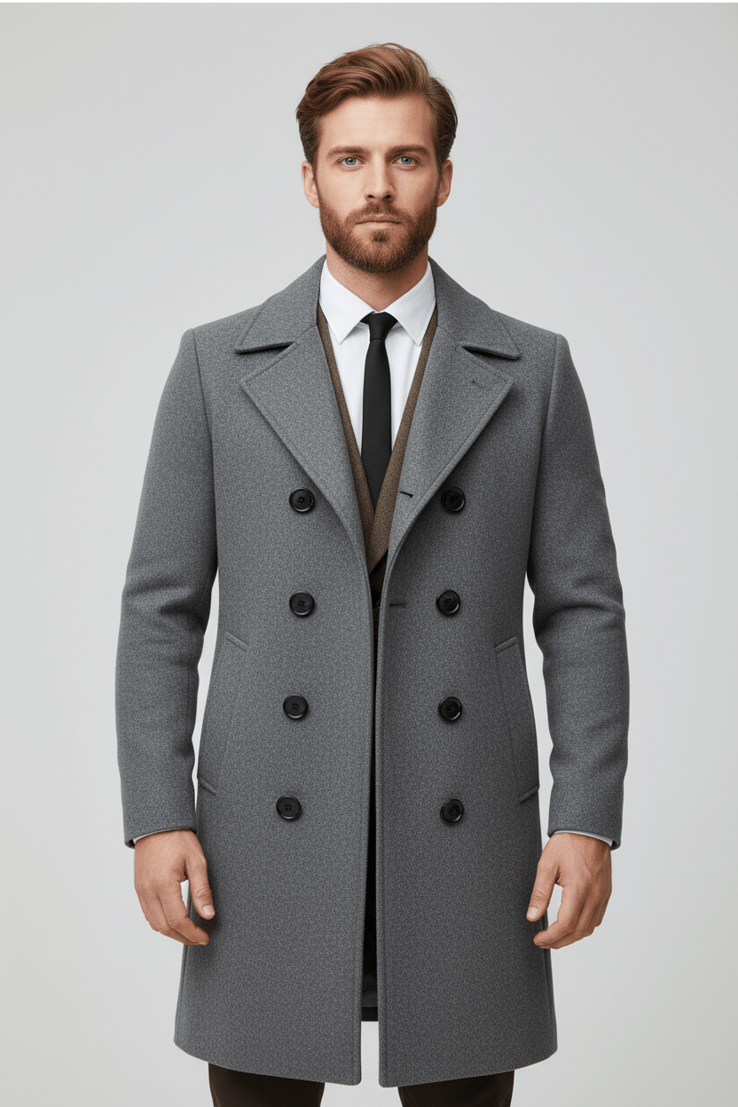 Herren Doppeltknopf-Trenchcoat | Maßgeschneiderte Passform und Raffiniertes Design