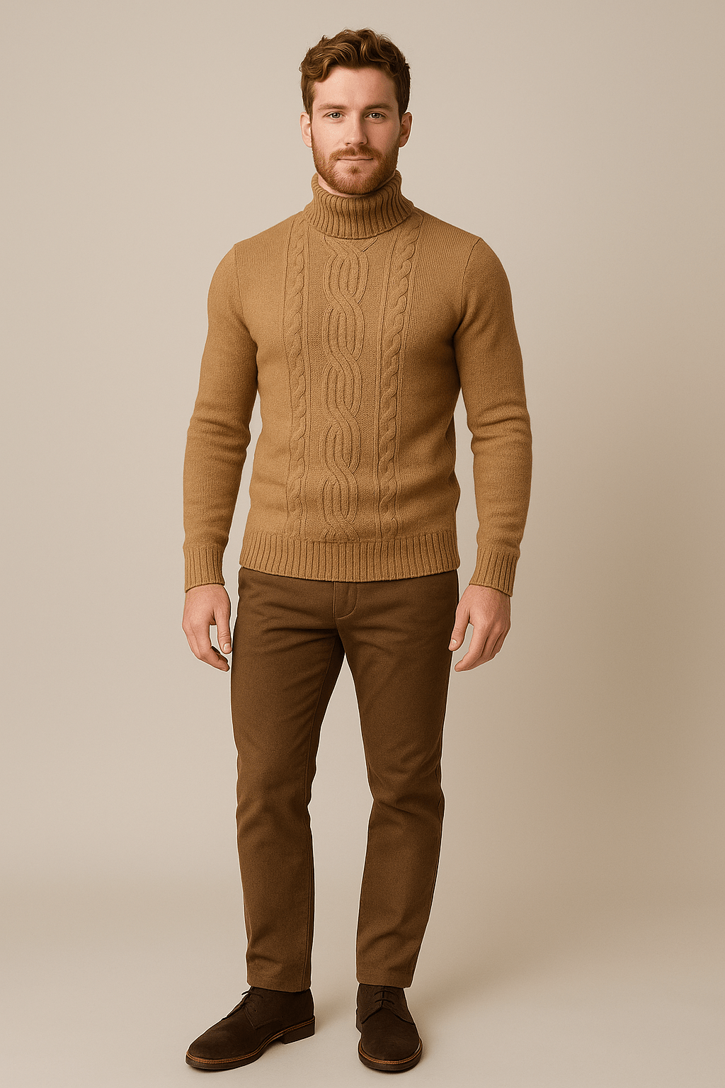 Herren Kabelstrick Rollkragenpullover | Warmes Design und raffinierter Stil