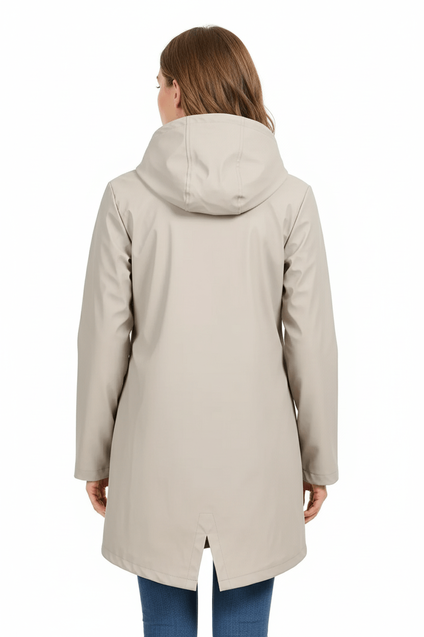 Damen Kapuzen-Trenchcoat | Wasserabweisender, mittellanger Mantel mit taillierter Passform