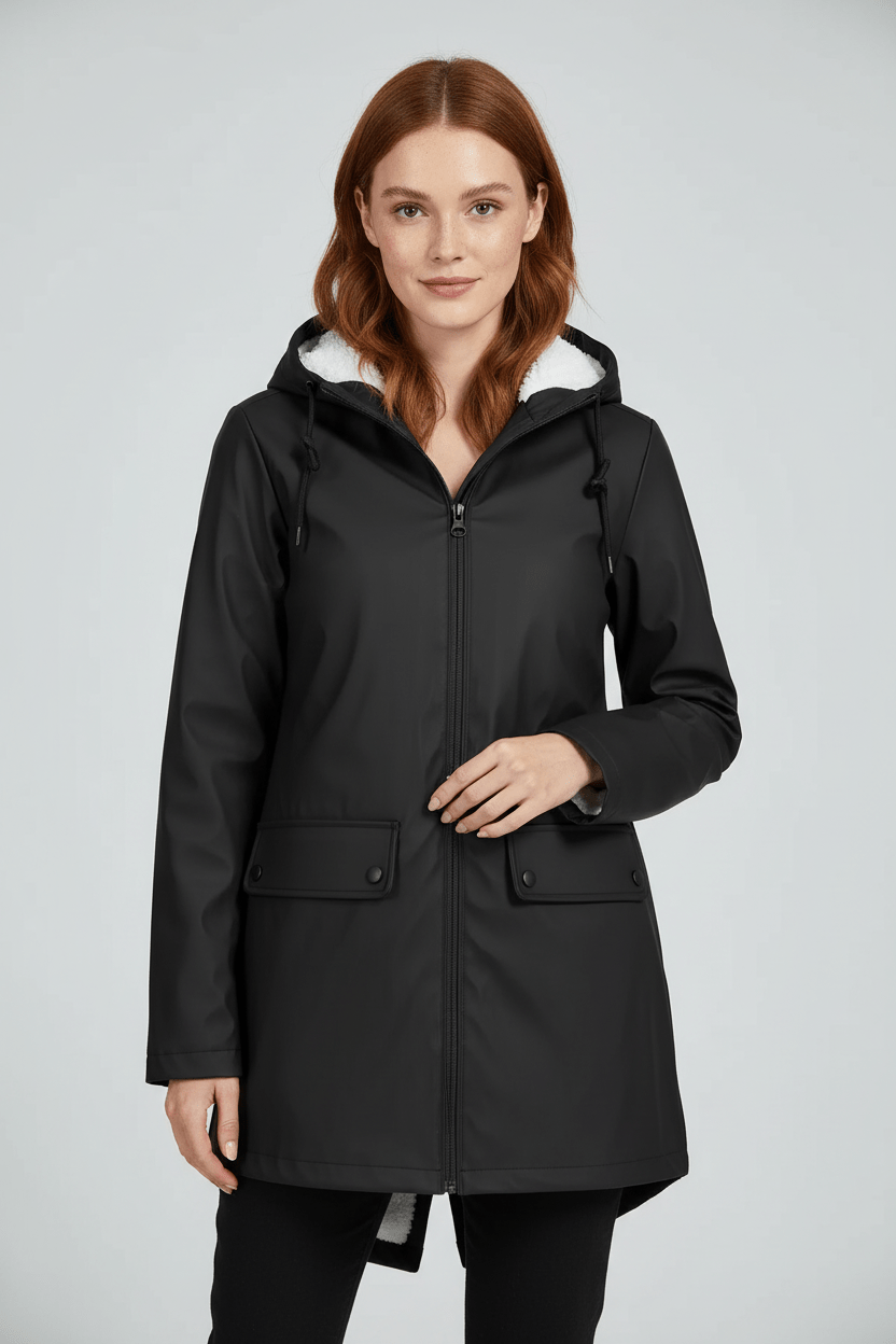 Damen Kapuzen-Trenchcoat | Wasserabweisender, mittellanger Mantel mit taillierter Passform