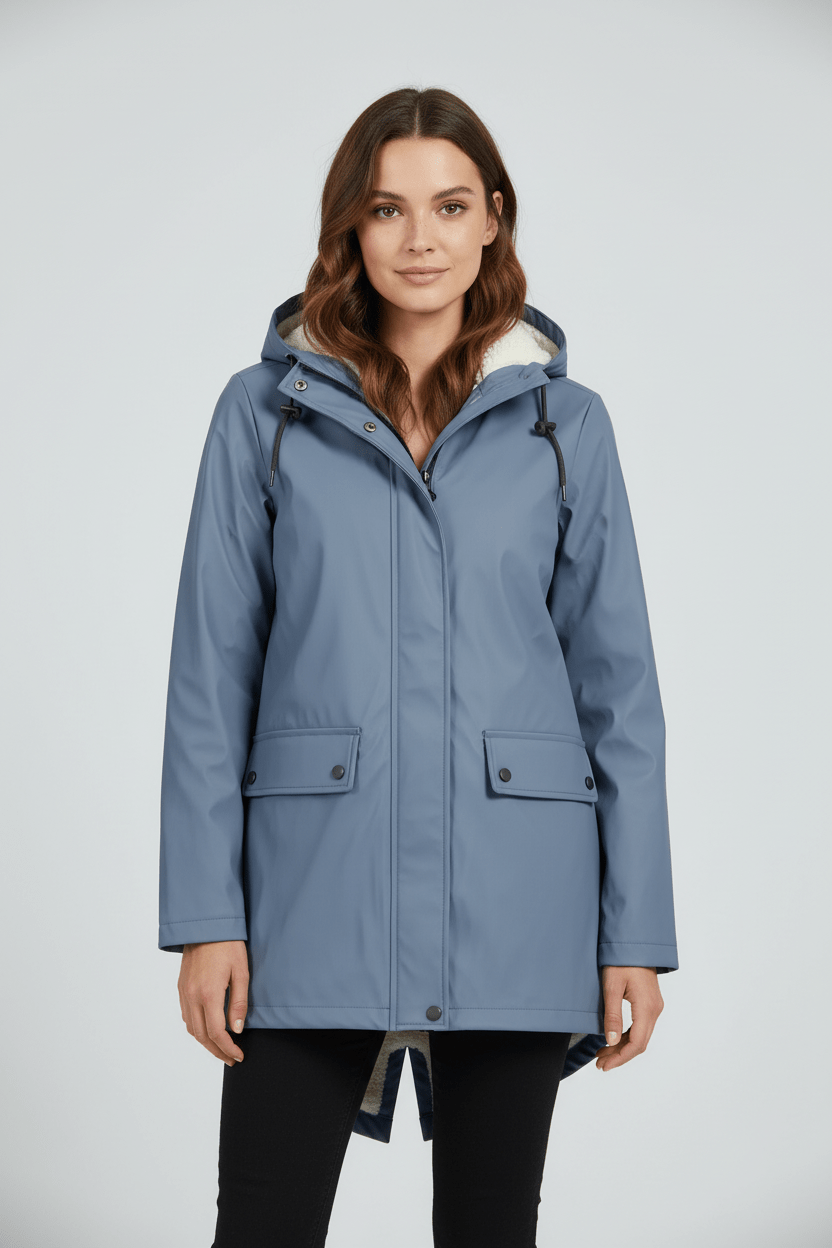 Damen Kapuzen-Trenchcoat | Wasserabweisender, mittellanger Mantel mit taillierter Passform