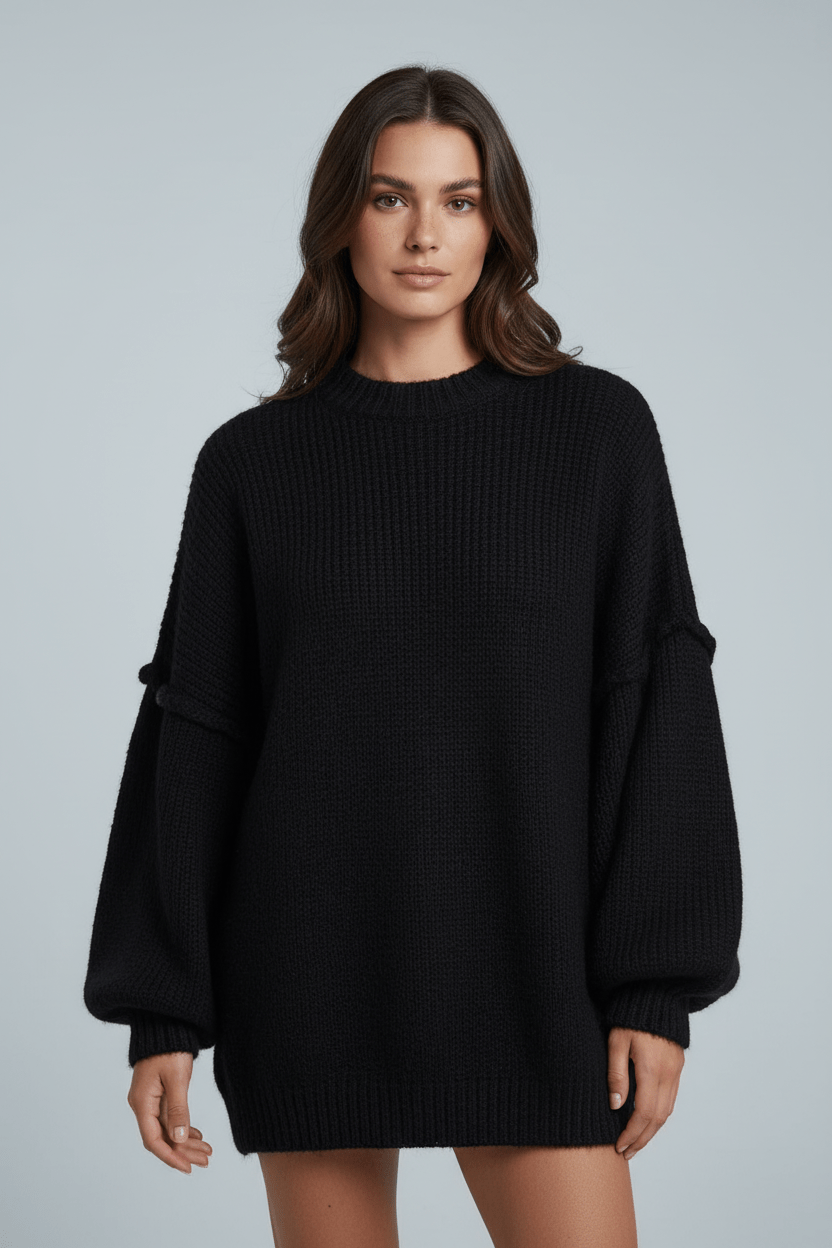 Oversized Strickpullover für Damen mit Ballonärmeln