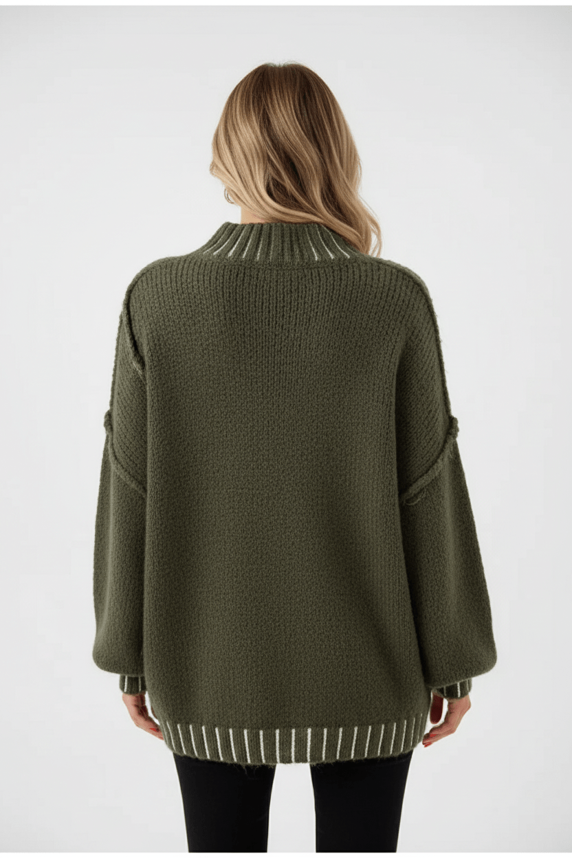 Oversized Strickpullover für Damen mit Ballonärmeln