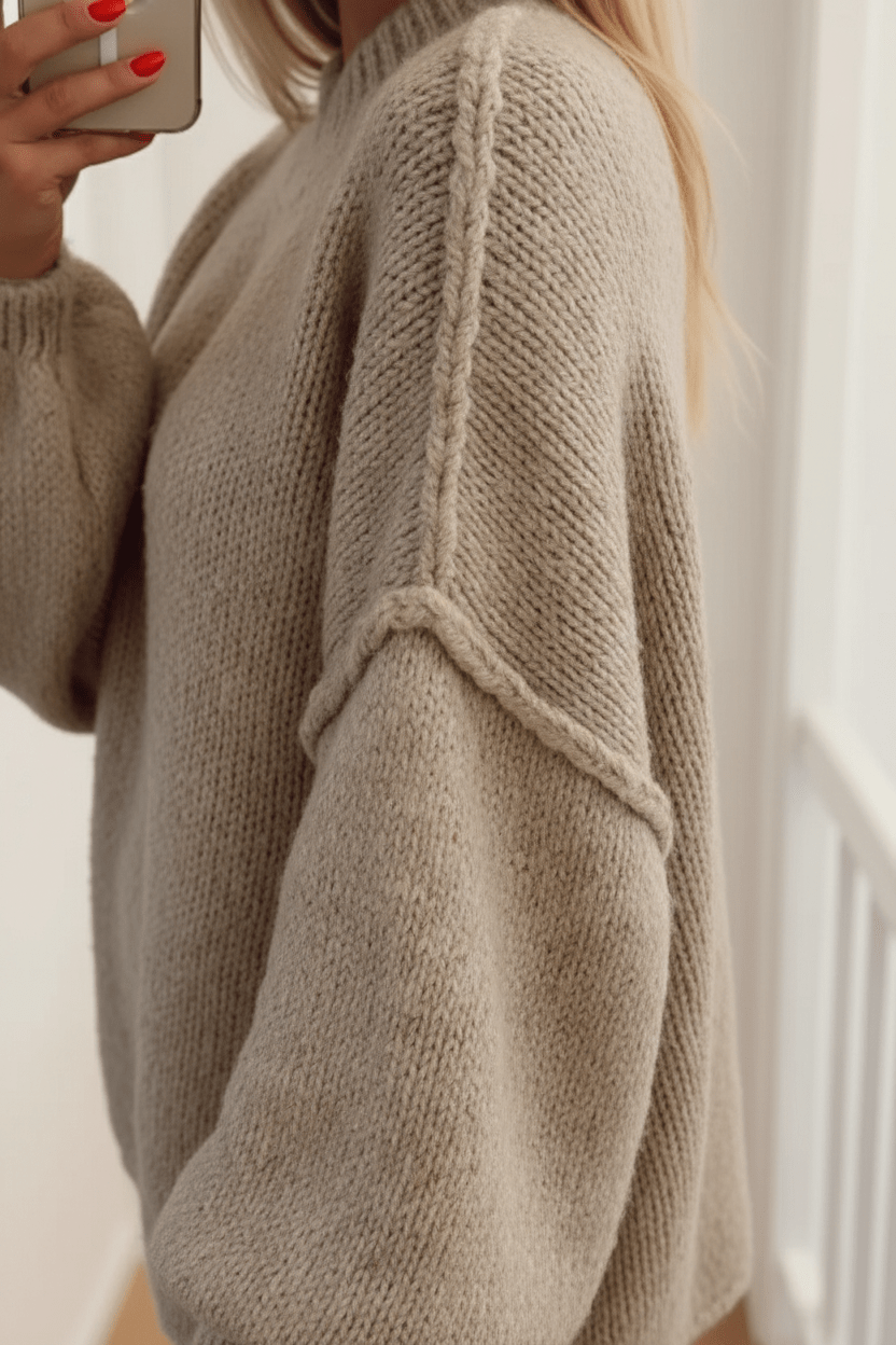 Oversized Strickpullover für Damen mit Ballonärmeln