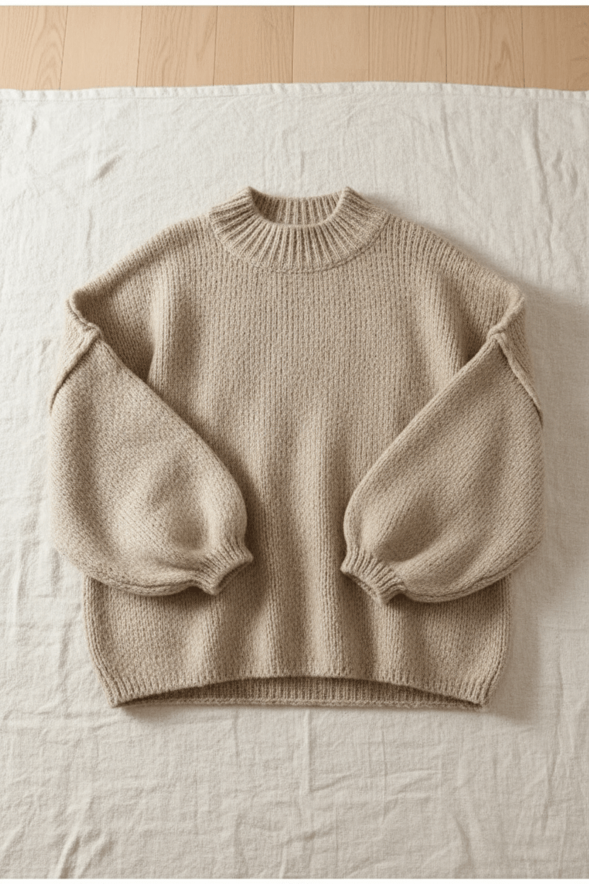 Oversized Strickpullover für Damen mit Ballonärmeln
