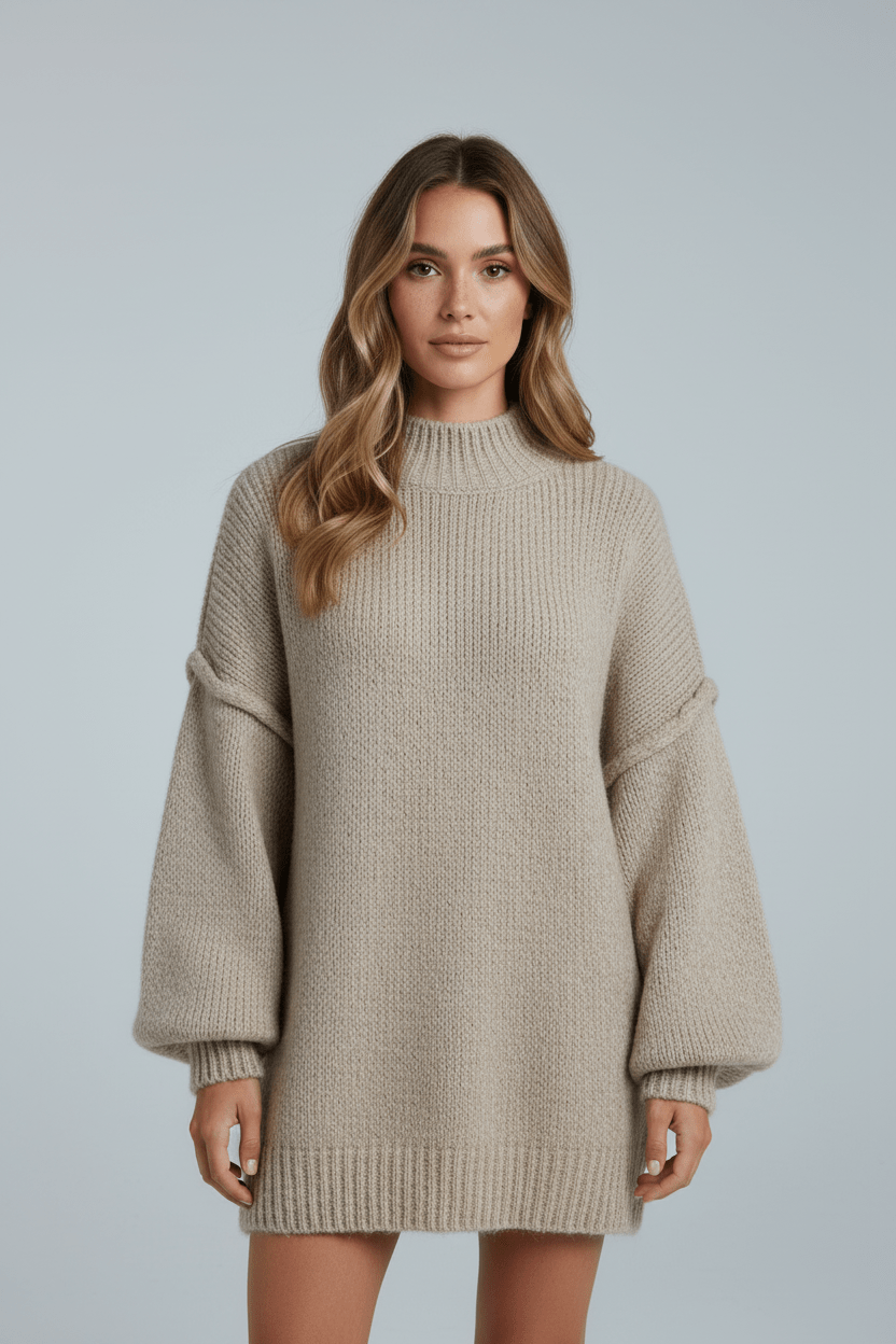 Oversized Strickpullover für Damen mit Ballonärmeln