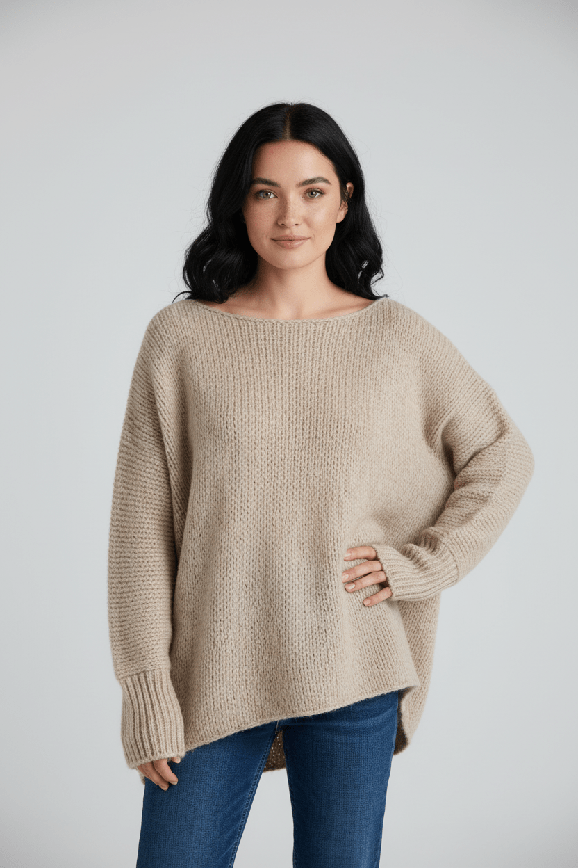 Oversized Strickpullover für Damen mit Off-Shoulder-Design
