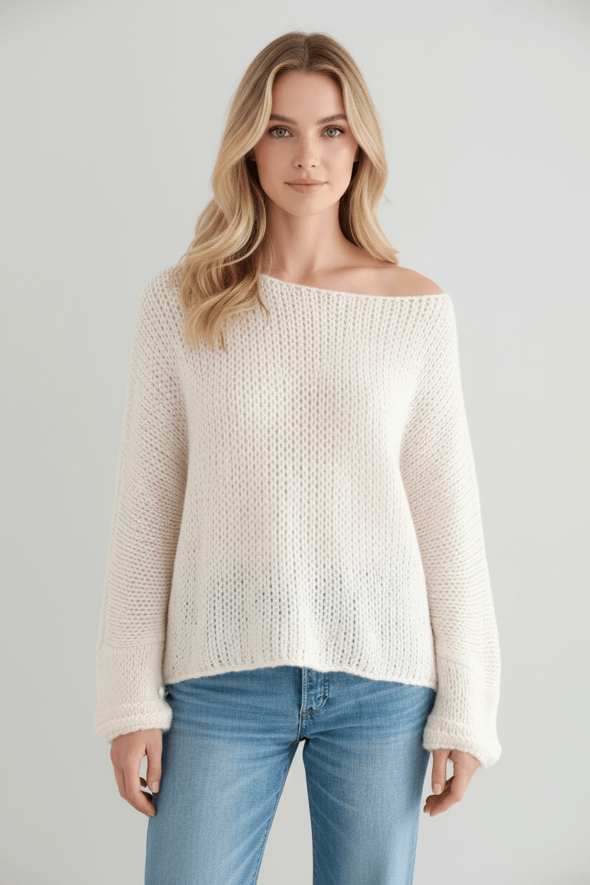 Oversized Strickpullover für Damen mit Off-Shoulder-Design