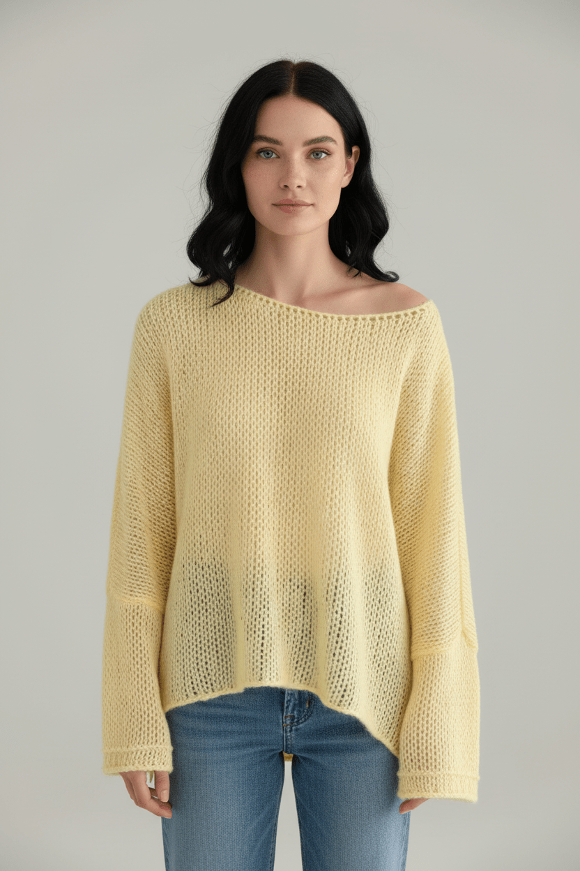 Oversized Strickpullover für Damen mit Off-Shoulder-Design