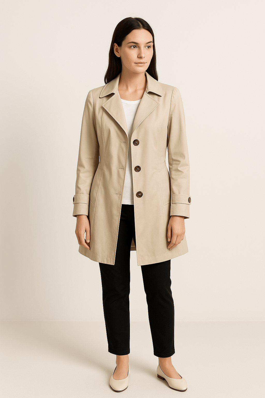 Damen-Trenchcoat mit Reverskragen