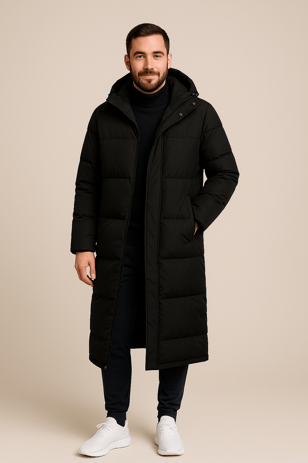 Herren Stepp-Pufferjacke mit Kapuze