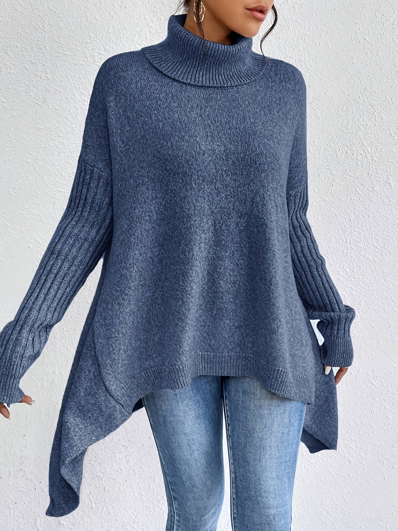 Damen Rollkragenpullover | Oversized Schnitt mit modernem hohen Kragen