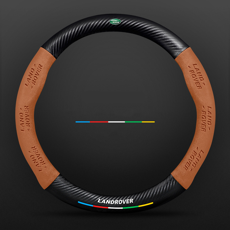 Anti-Rutsch 3D-geprägter Carbon-Leder-Lenkradbezug Universelle Passform