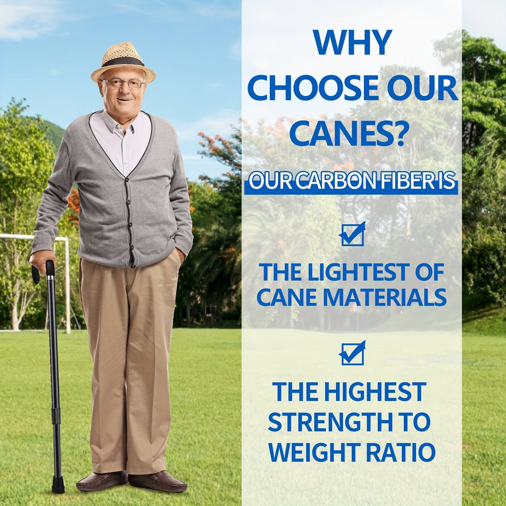 Canne de marche en fibre de carbone – ultralégère et réglable en hauteur