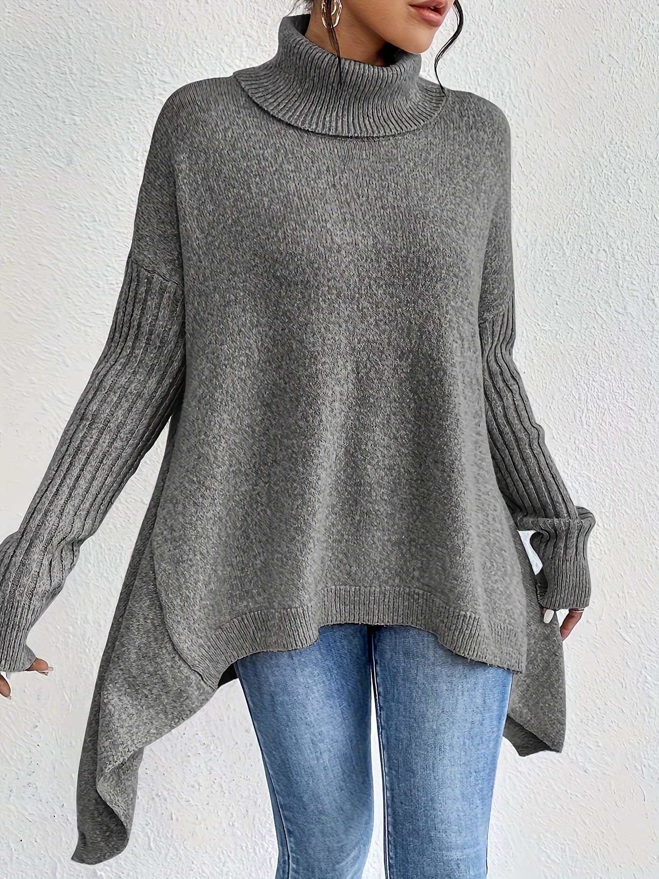Damen Rollkragenpullover | Oversized Schnitt mit modernem hohen Kragen