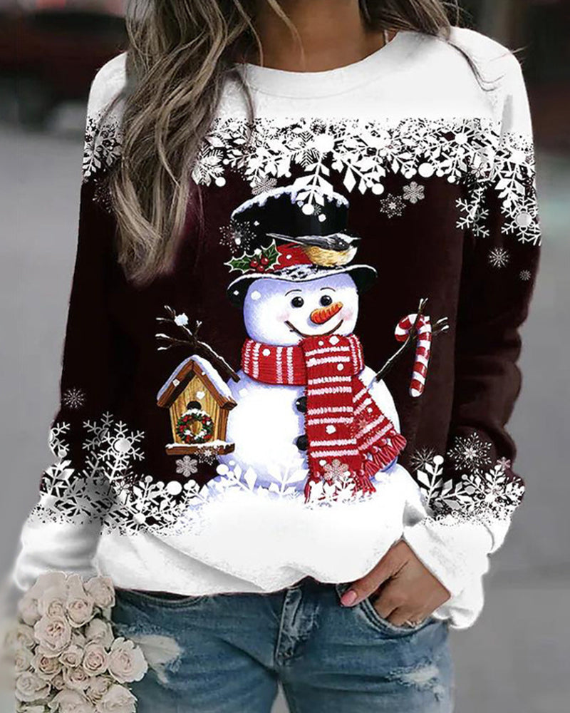 Damen Weihnachts-Sweatshirt mit Schneemann | Weiches Gefühl und festlicher Winterstil