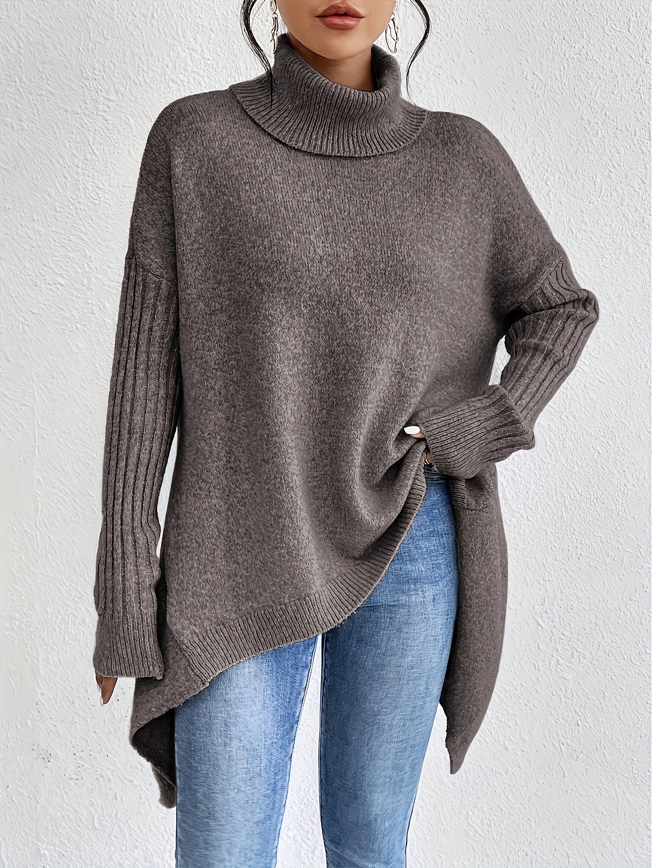Damen Rollkragenpullover | Oversized Schnitt mit modernem hohen Kragen