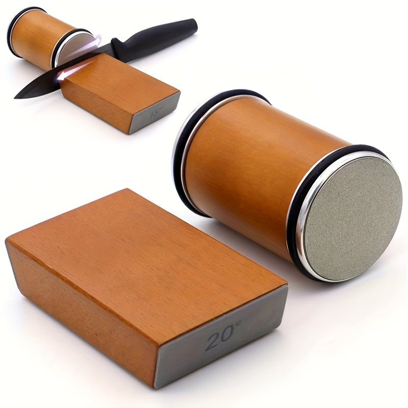 EdgeCraft DuoSharp Sharpening Stone Set | Diamond Stone with Magnetic Holder | 15° & 20° Sharpening Angles | Wood & Metal