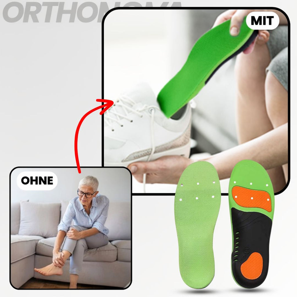 Einlegesohlen für Schuhe | Bequeme Schuh-Einlegesohlen | Orthopädische Einlegesohlen | Orthonova (Set von 2)