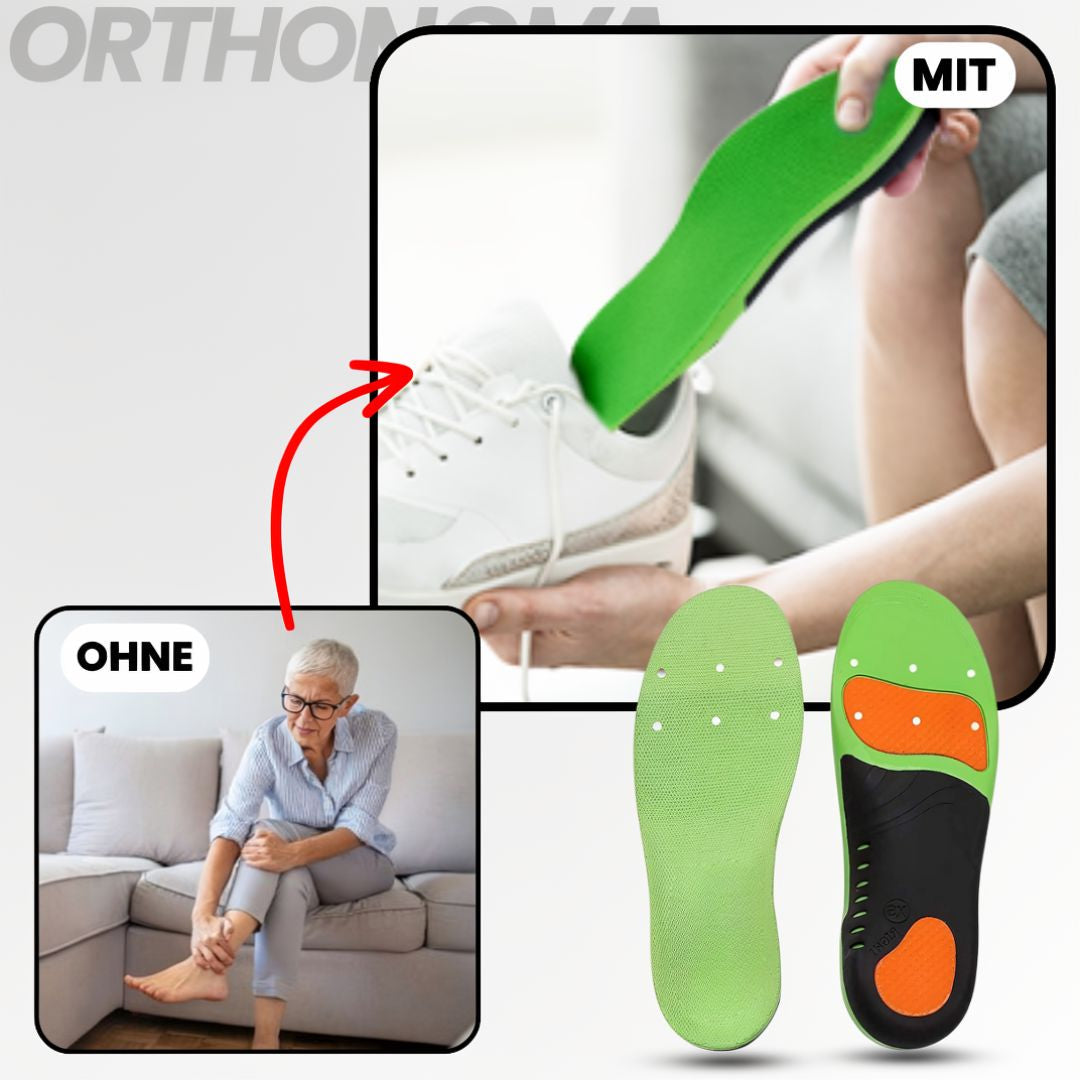 Einlegesohlen für Schuhe | Bequeme Schuh-Einlegesohlen | Orthopädische Einlegesohlen | Orthonova (Set von 2)