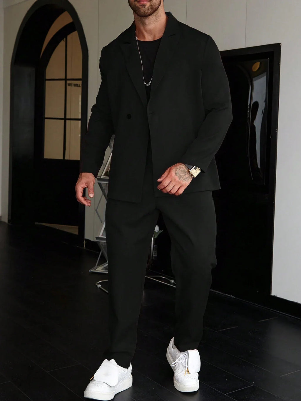 Herrenanzug ModernFit – 2-teiliger Slim Fit Anzug mit Spitzenrevers