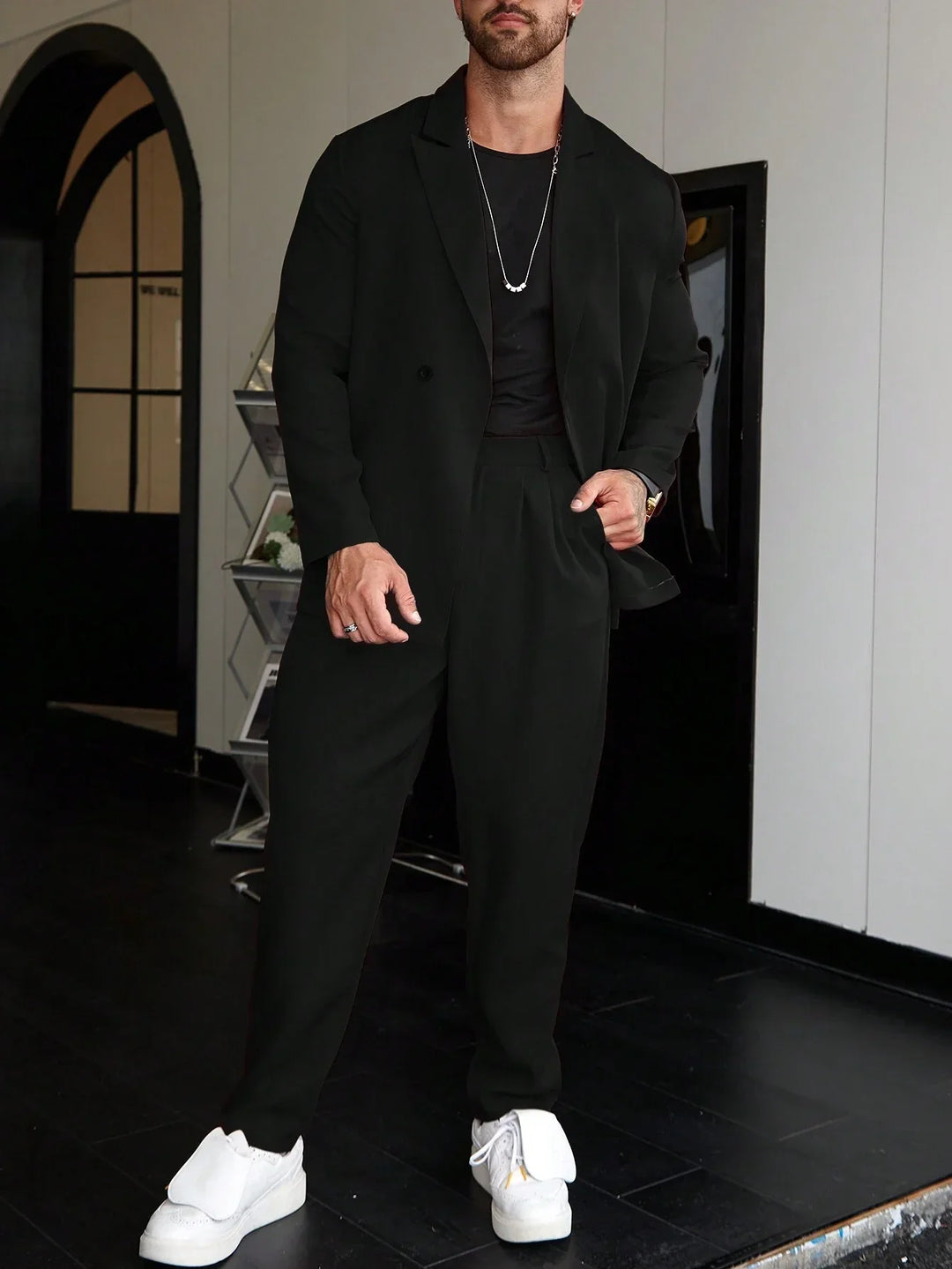 Herrenanzug ModernFit – 2-teiliger Slim Fit Anzug mit Spitzenrevers