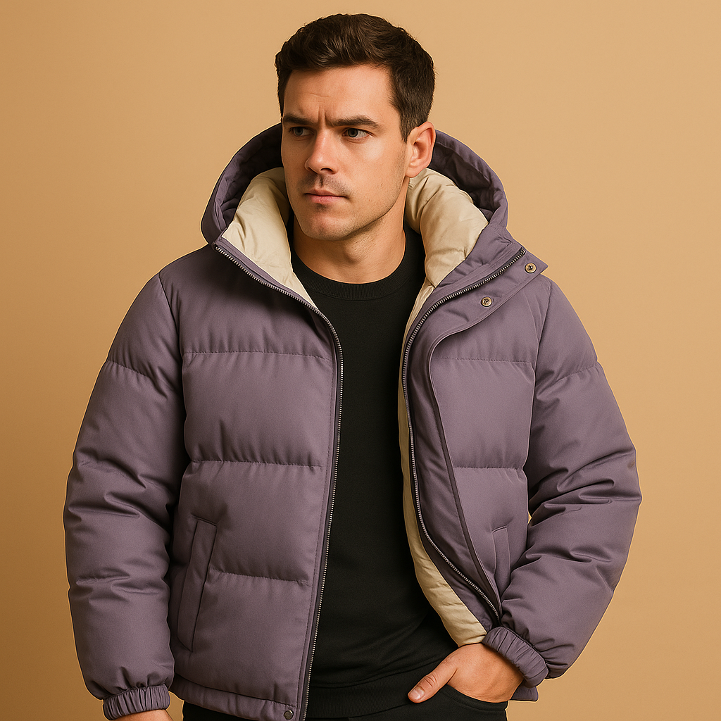 Doudoune à capuche pour homme – Manteau d'hiver matelassé