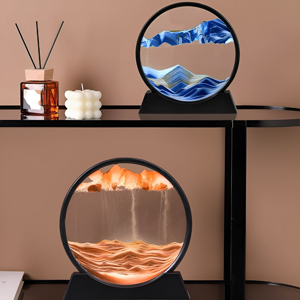 3D Moving Sand Art - Soothing Glass Decoration for Every Room