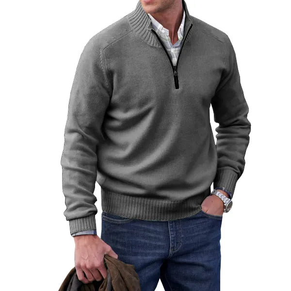 Herren Halb-Zip Strickpullover | Weiches Gefühl und moderner Alltagsstil