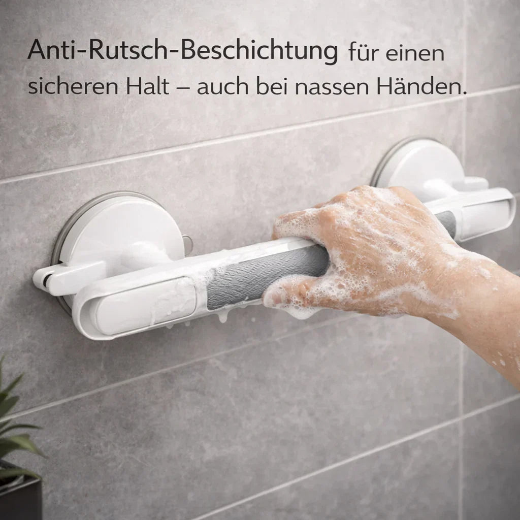 Haltegriff für Dusche, Badewanne oder Toilette | Saugnapfgriff für Senioren ohne Bohren | SeniGrip