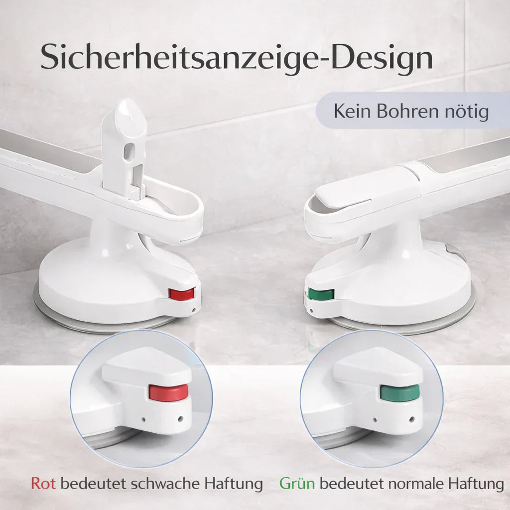 Haltegriff für Dusche, Badewanne oder Toilette | Saugnapfgriff für Senioren ohne Bohren | SeniGrip